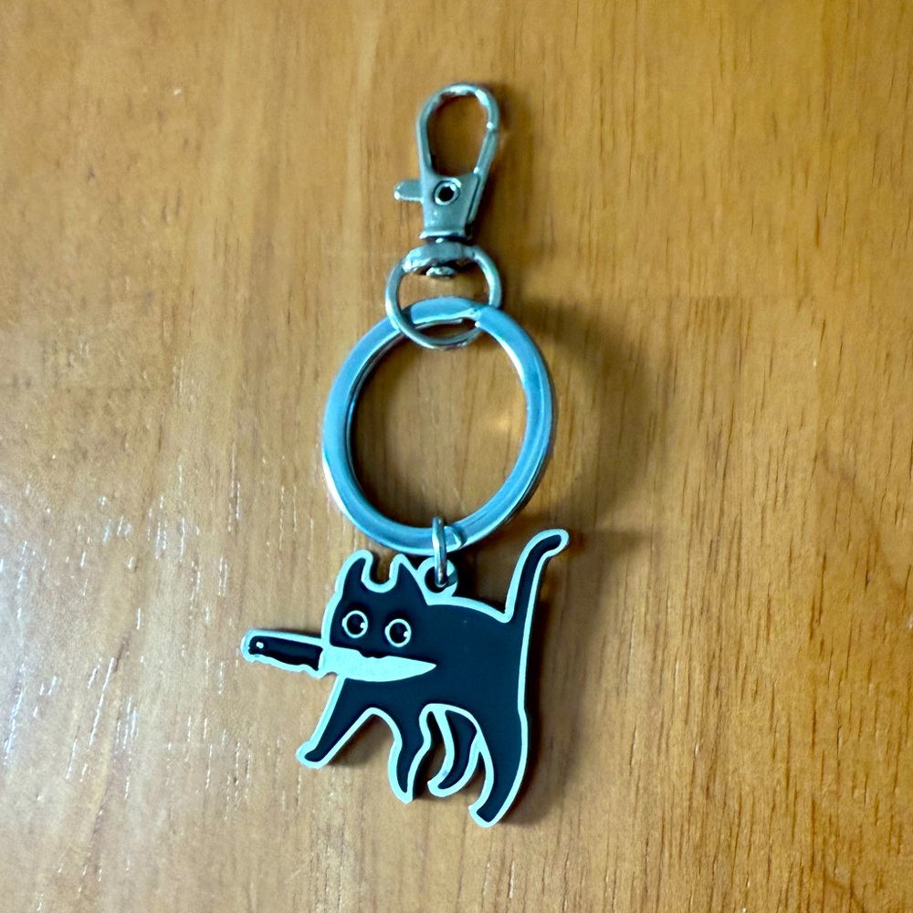 Sneaky Black Cat Bag Charm